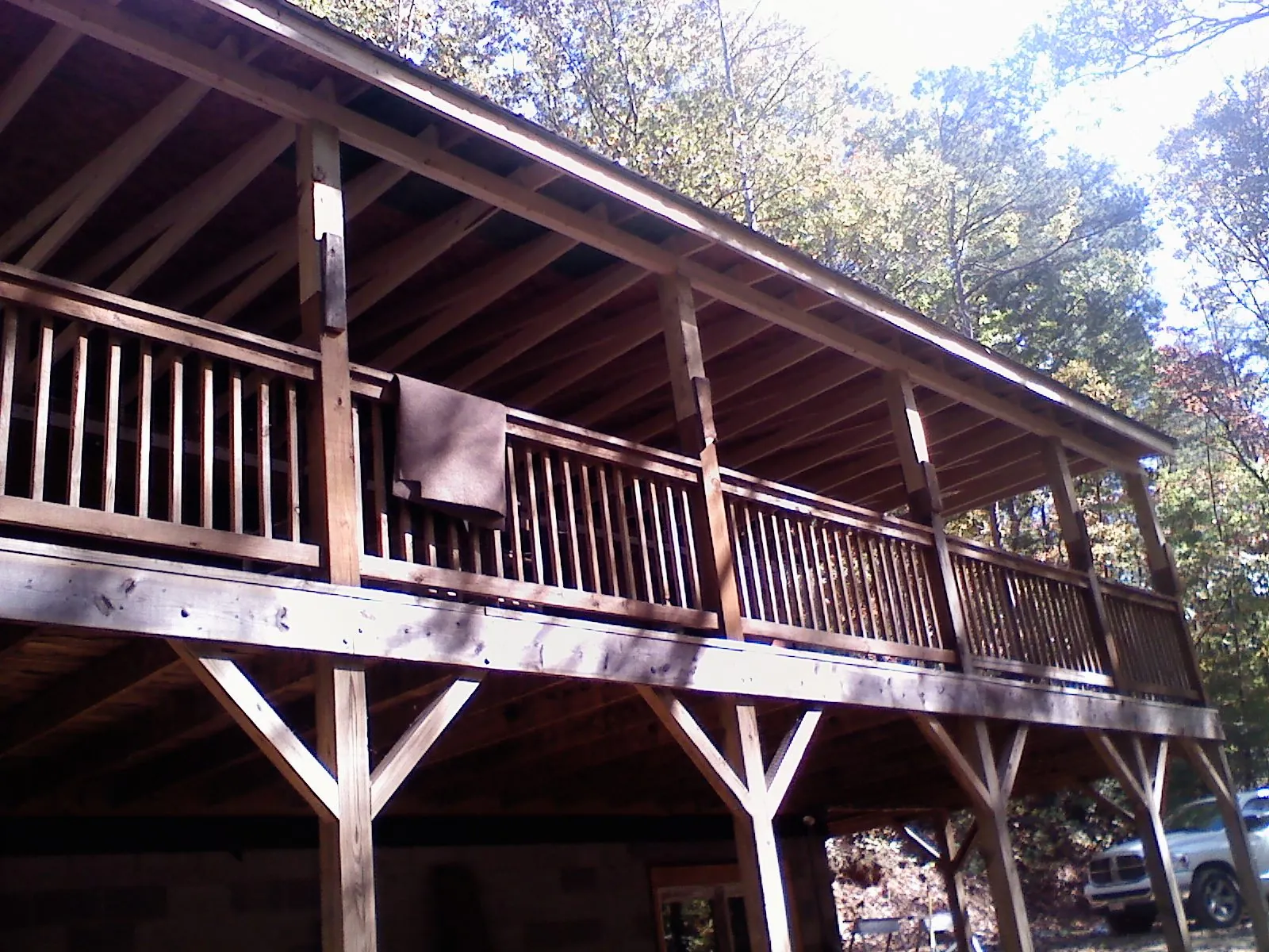 Timber framing under a new elevated porch and deck — Roof Leak Repair in Puryear by Roofing Brothers